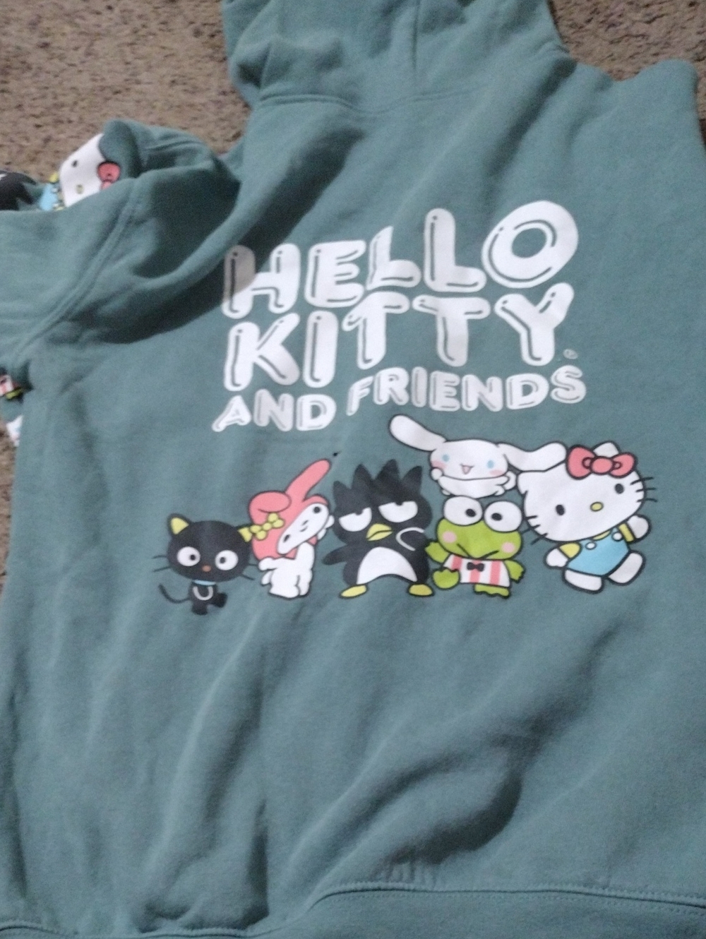 Hello Kitty Kids Hoodie in Teal Blue with Character Graphic